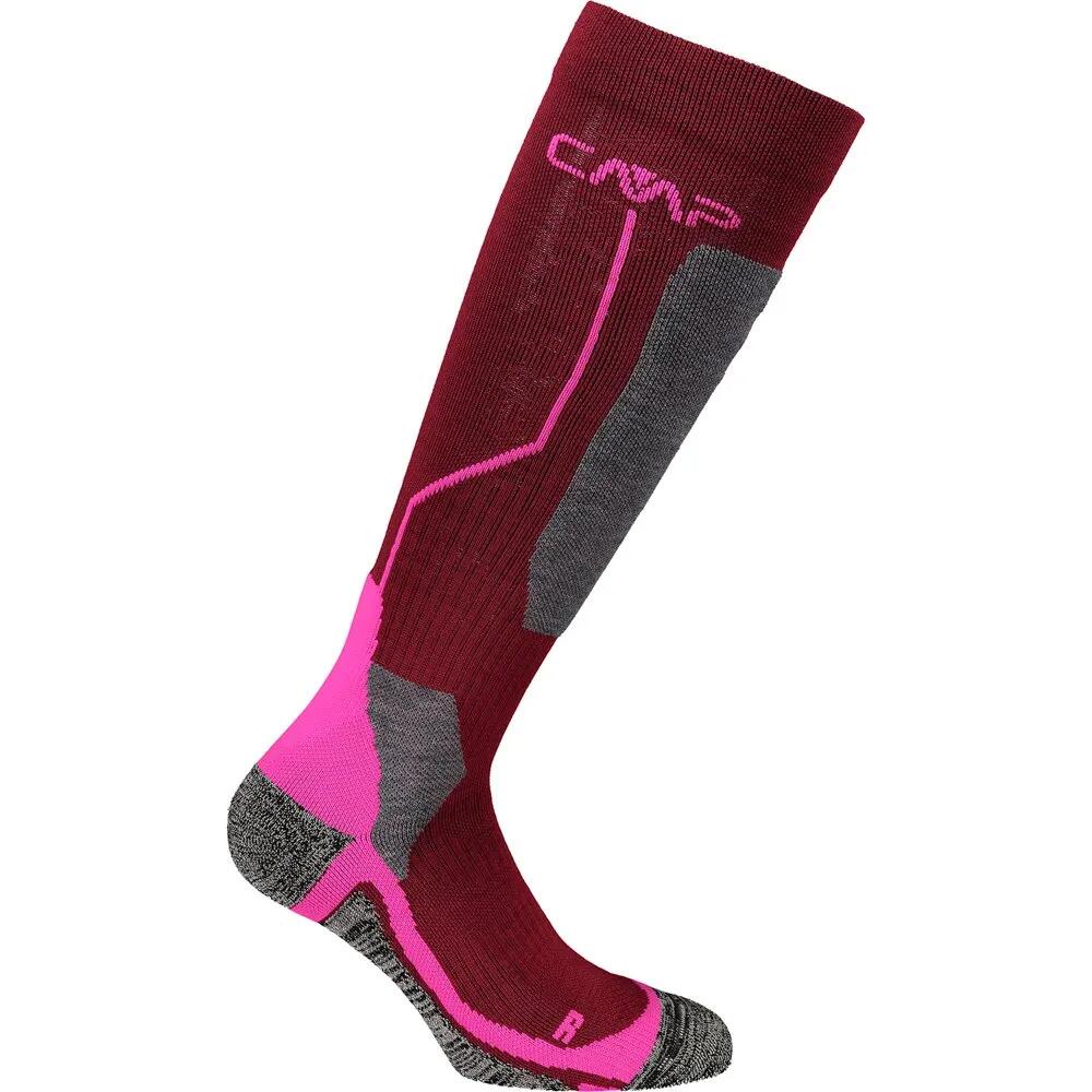 CMP スキー ウール 3I49374 ジュニア ソックス （ Burgundy / Pink Fluo ） | CMP Ski Wool 3I49374 Junior socks [t]