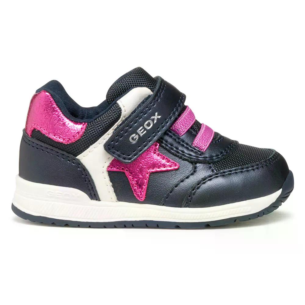 GEOX Rishon Baby スニーカー （ Navy/Fuchsia ） [t]