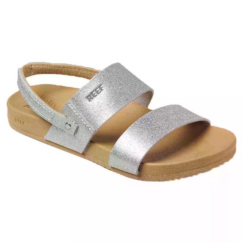 岩礁 リル 座布団 バウンス ビスタ 御坊っちゃん サンダル （ Silver/Silver ） | REEF Lil Cushion Bounce Vista Junior Sandals  [t] サンダル-靴
