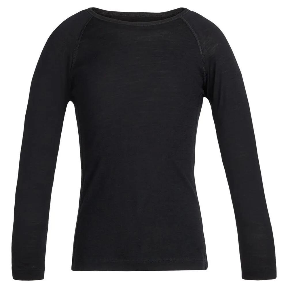 アイスブレーカー 200 オアシス 労働者の一団 メリノ ロング 捩り ティーシャツ キッズ （ Black ） | ICEBREAKER 200 Oasis Crew Merino long sleeve T-shirt Kids [t] ウェア-アウトドア-キッズ・ジュニア用ウェア