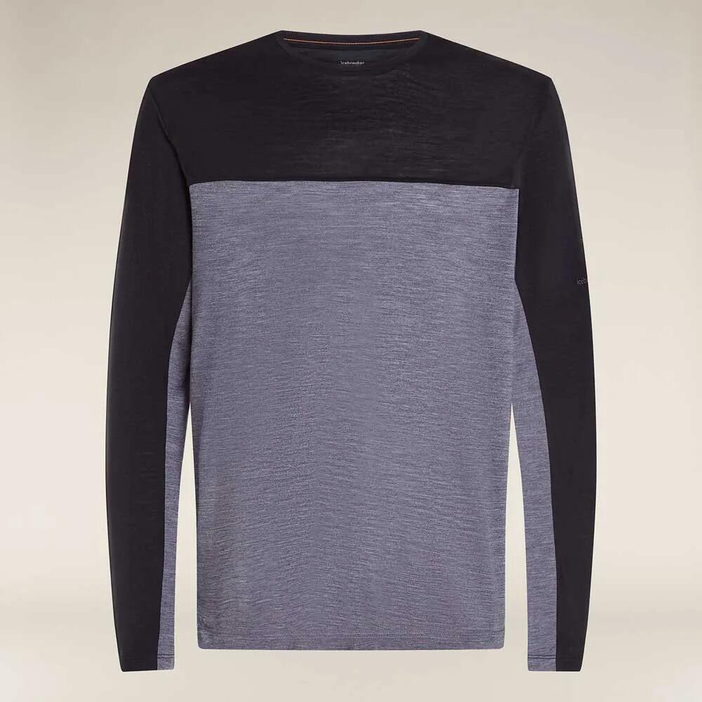 アイスブレーカー メリノ 125 クールライト スフィア カラー ブロック ロング スリーブ Tシャツ （ Graphite Heather / Black / Cb ） | ICEBREAKER Merino 125 Cool-Lite Sphere Colour Block long sleeve T-shirt [t]