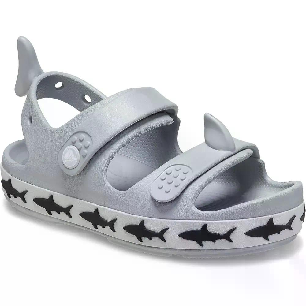クロックス 時辰儀ダンス楽隊 クルーザー シャーク キッズ サンダル （ LightGrey ） | CROCS Crocband Cruiser Shark kidsSandals  [t]