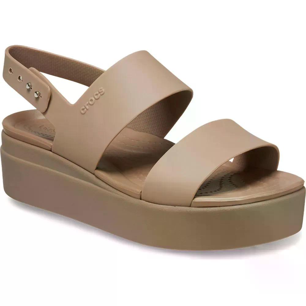 クロックス ブルックリン ロー ウェッジ レディース サンダル （ Latte/Mushroom ） | CROCS Brooklyn Low Wedge Sandals Woman [t]