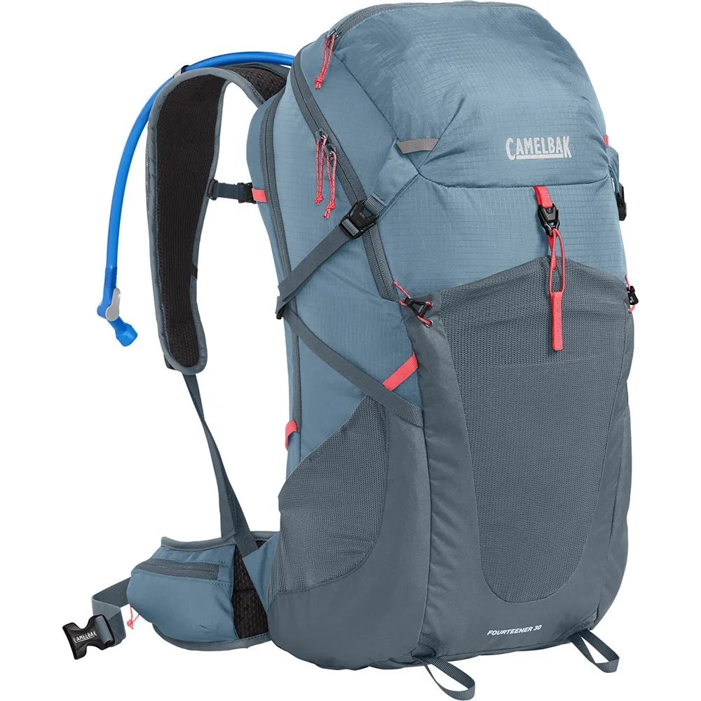 キャメルバック フォーティーナー 30L+クルックス 3L レディース ハイドレーション うしろ側風呂敷き包み （ Smoke Blue / Fiery Coral ） | CAMELBAK Fourteener 30L+Crux 3L woman hydration backpack [t]