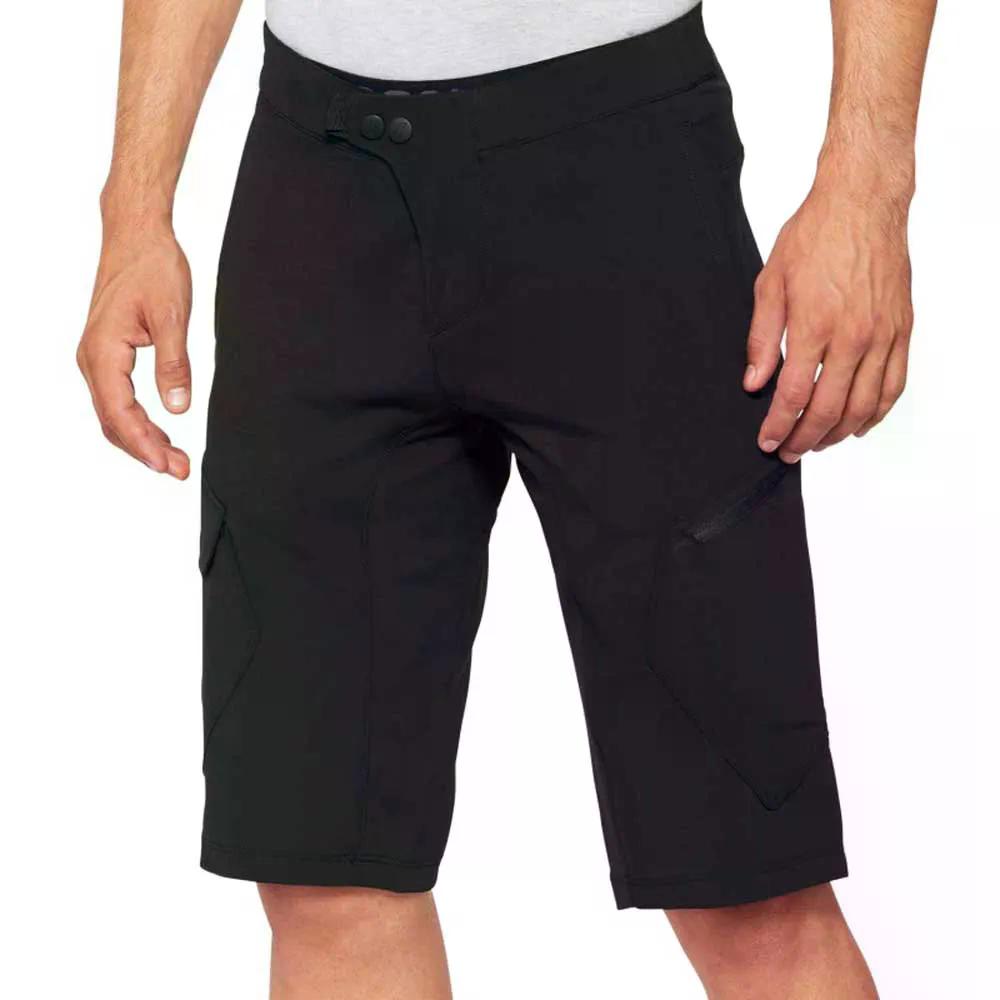 100100分率 ライドキャンプ さる股引き （ Black ） | 100percent Ridecamp Shorts  [t]