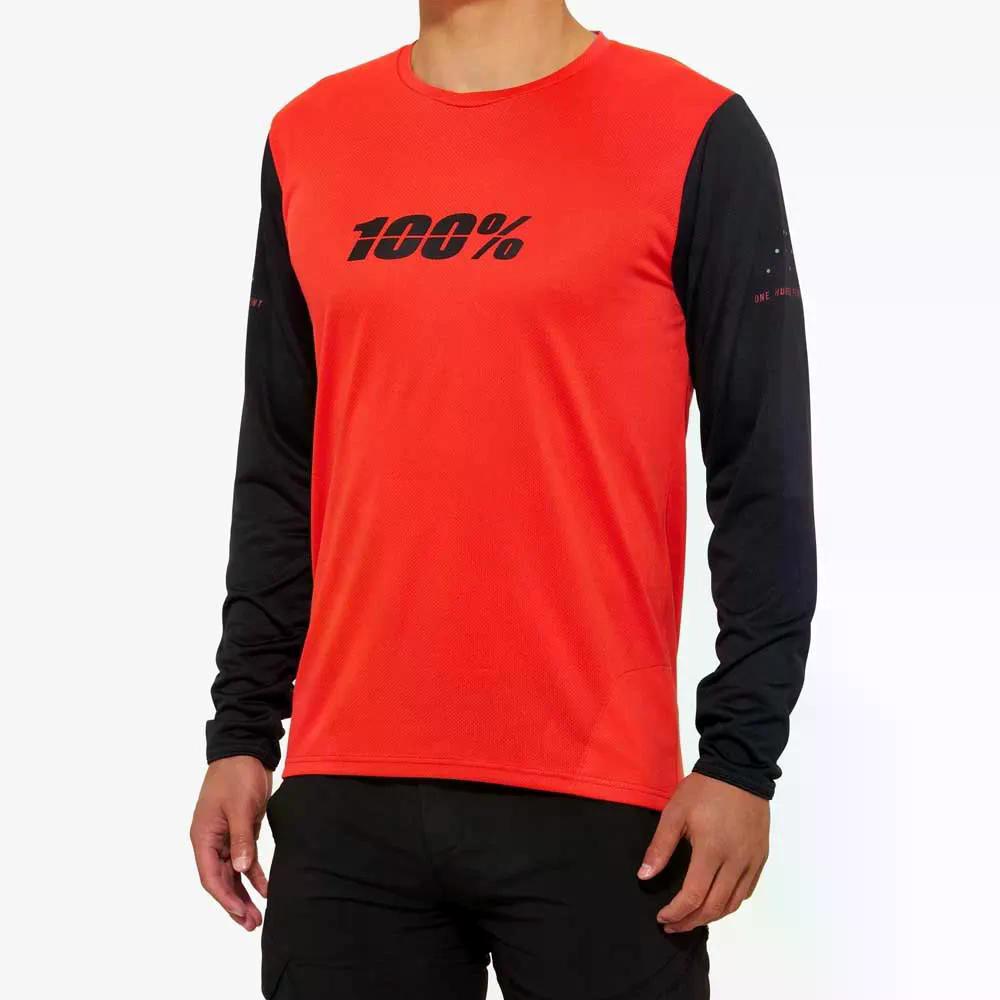 100100分率 ライドキャンプ ロング捩り エンデューロ プルオーバー （ Red/Black ） | 100percent Ridecamp Long Sleeve Enduro Jersey  [t]