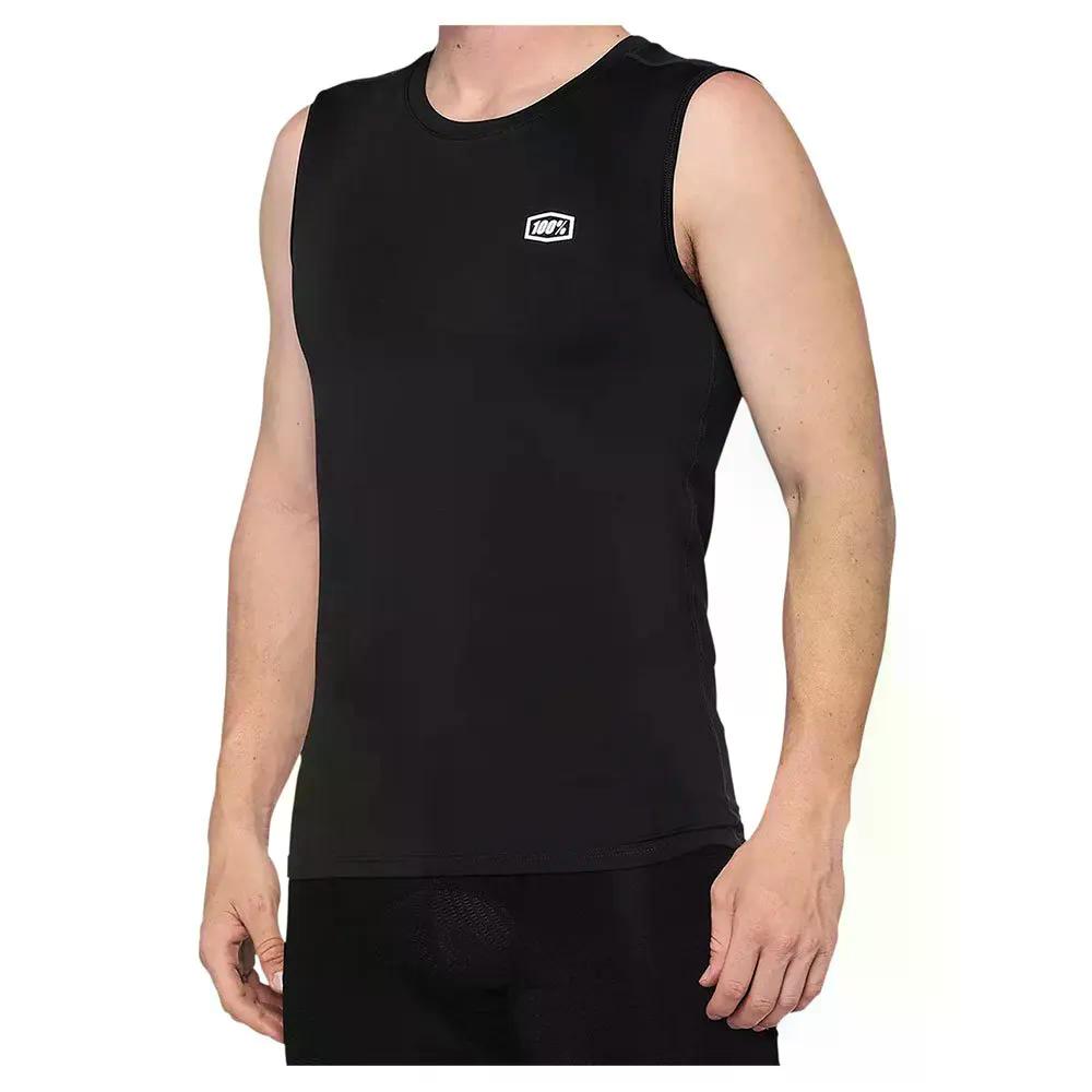100100分率 ベースキャンプ 捩り受け答え ベースレイヤー （ Black ） | 100percent Basecamp Sleeveless Base Layer  [t]