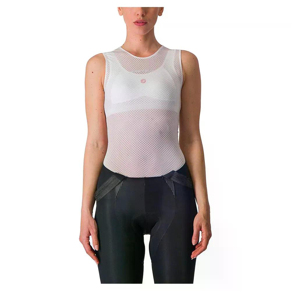 カステリ 労働者階級 メッシュ 捩り受け答え ベースレイヤー レディース （ White ） | CASTELLI Pro Mesh sleeveless base layer Woman  [t]