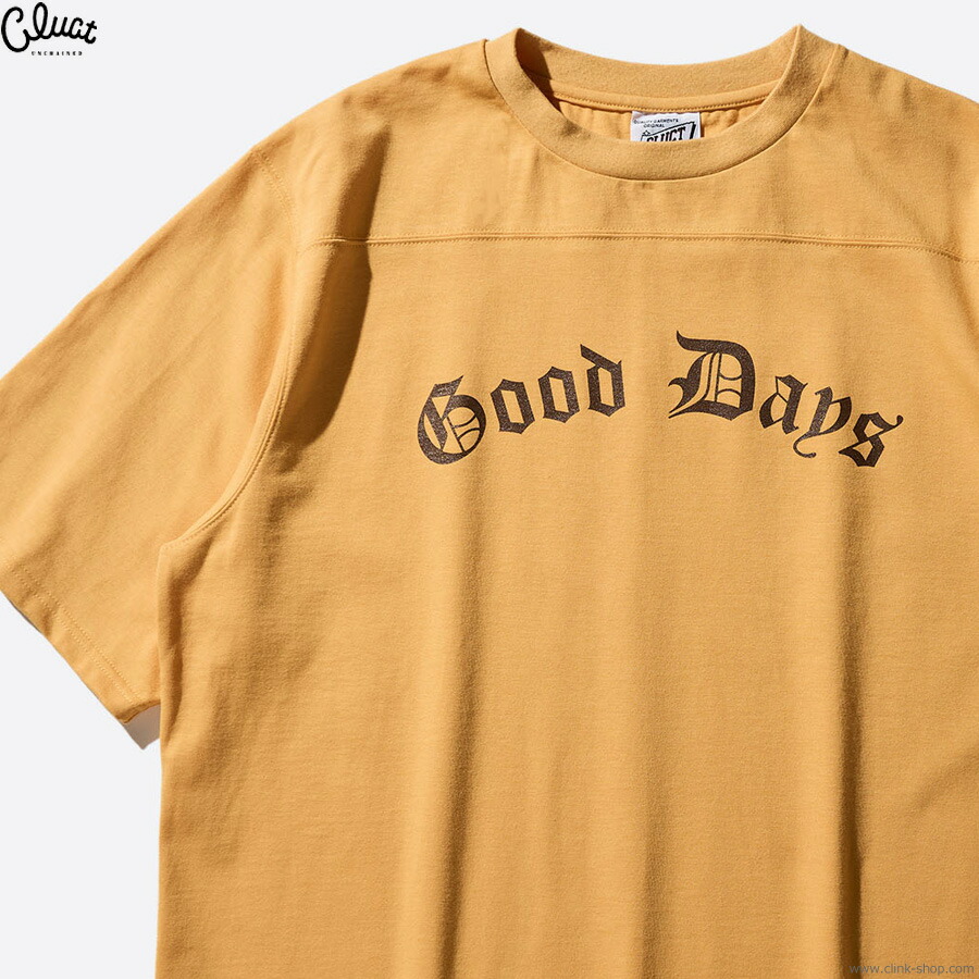 CLUCT クラクト 半袖ティーシャツ メンズ オール時期 綿100% 駱駝 M-XL CLUCT SAUGAS (CAMEL) [FOOT BALL S/S TOP] 05177 グラフィック 蹴球T