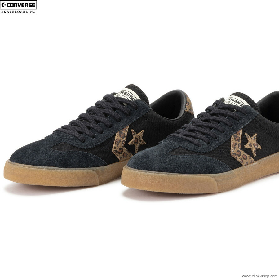 CONVERSE コンバース スニーカー スケートボーディング メンズ ブラック キャンバス CONVERSE SKATEBOARDING ROADCLASSIC SK LD OX (BLK/LEO) ランニング 33702930 スエード レパード