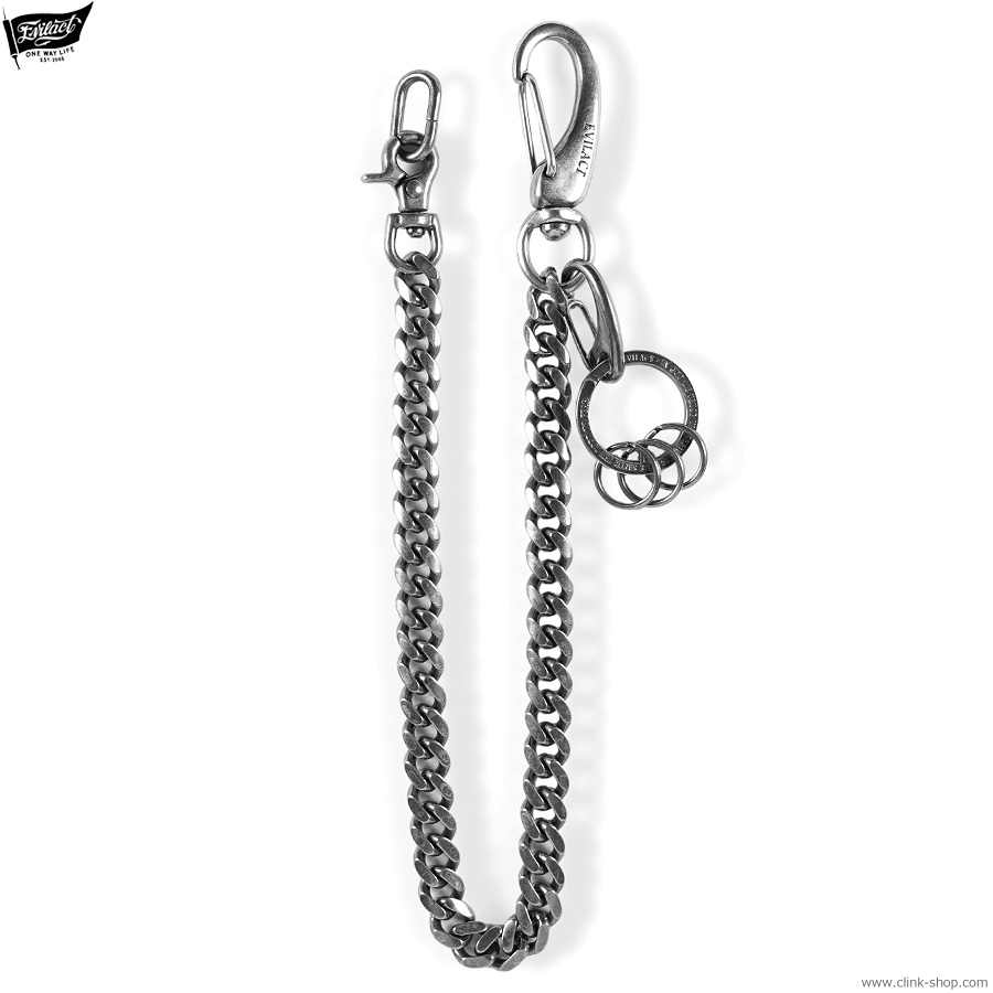 EVILACT イーブルアクト ウォレットチェーン メンズ オールシーズン 真鍮 シルバー EVILACT LONG HOOK [EA-39-A03] アクセサリー キーフック 小物 鍵 バイカー ブラス｜ｃｌｉｎｋ
