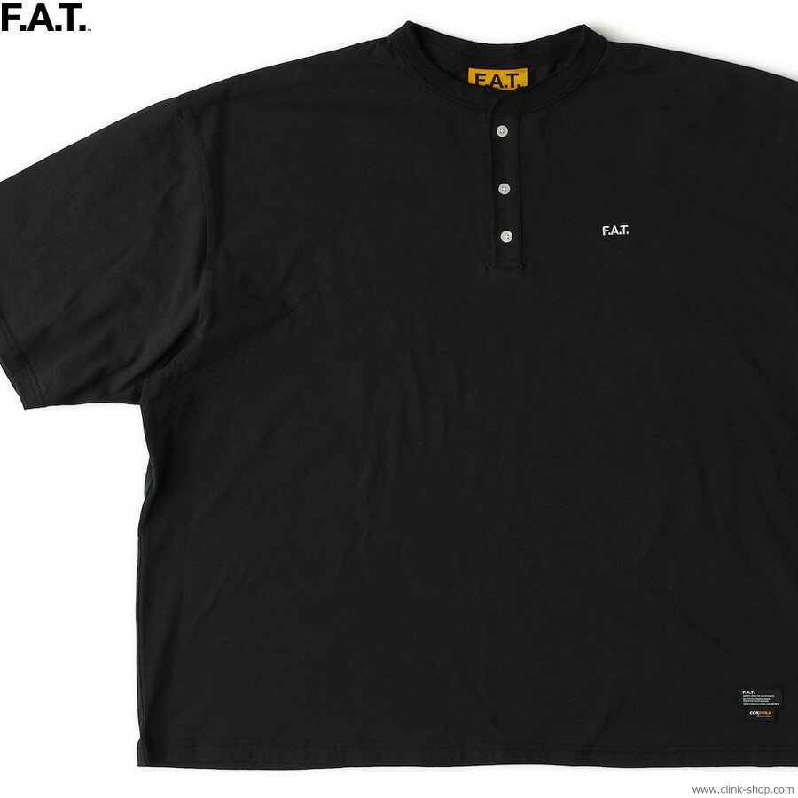 F.A.T. エフエーティー 半袖Tシャツ メンズ オールシーズン 綿60％ ポリエステル40％ ブラック M-XL F.A.T. DURANLEY (BLACK) [F32511-CT36] ゆったり ルーズ CORDURAナイロン混紡糸 ヘンリーネック コットンナイロン天竺