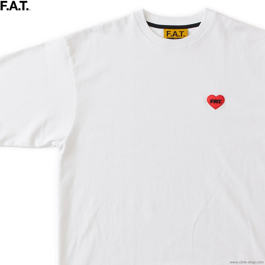 F.A.T. エフエーティー 半袖Tシャツ メンズ オールシーズン 綿100％ ホワイト M-XL F.A.T. HEARTee (WHITE) [F32610-CT10] ヘビーオンス 13oz生地｜ｃｌｉｎｋ