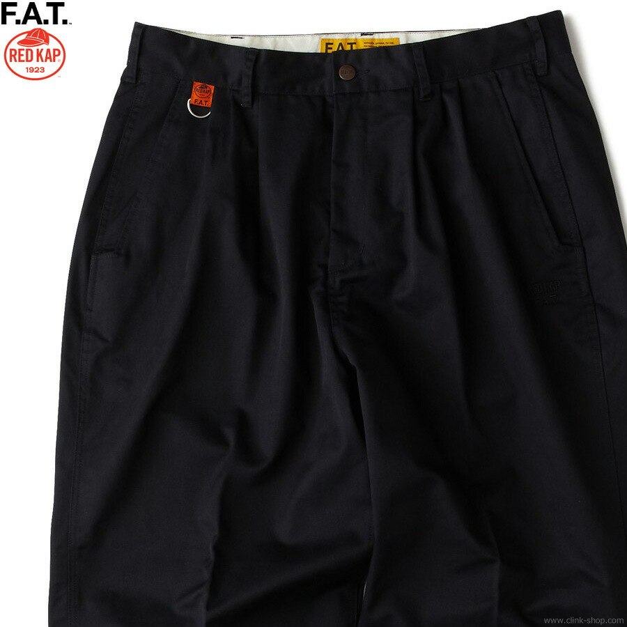 F.A.T. エフエーティー チノパンツ メンズ オールシーズン T/Cツイル ポリエステル65％ 綿35％ ブラック M-XL F.A.T. × RED KAP \