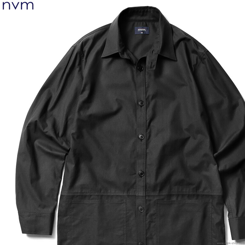 NVM エヌブイエム 長袖シャツ メンズ 秋冬用 綿100％ ブラック M-XL　NVM SHIRTS COAT (BLACK) [NVM18S-JK01]