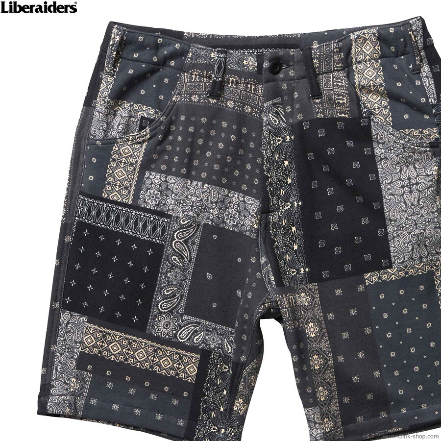 【楽天市場】LIBERAIDERS リベレイダーズ LIBERAIDERS BANDANA SHORTS (BLACK) メンズ ボトムス