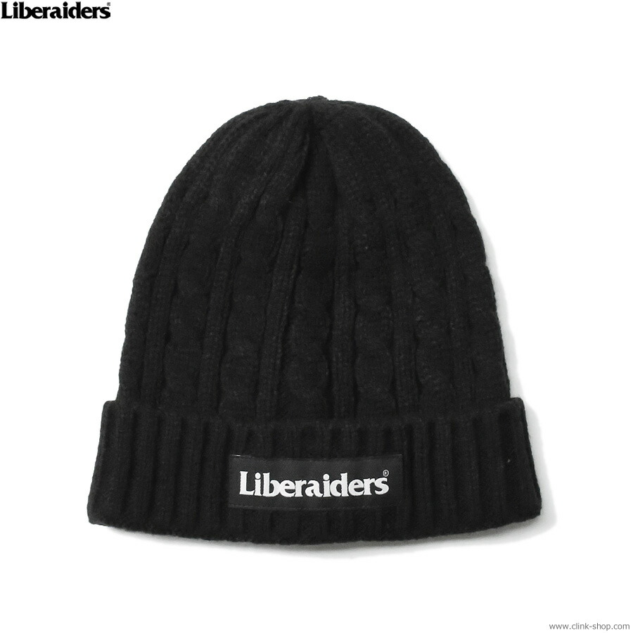 LIBERAIDERS リベレイダーズ ニットキャップ メンズ アクリル100% ブラック LIBERAIDERS CABLE KNIT CAP (BLACK) #77903 ニット帽子 ケーブルニット ヘッドギア