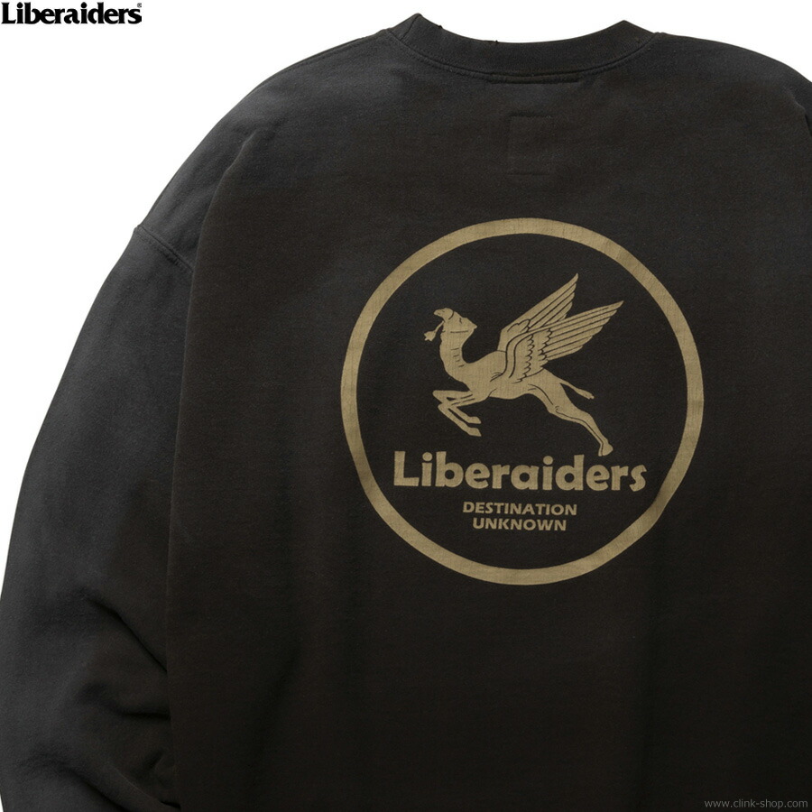 LIBERAIDERS リベレイダーズ クルーネックスウェット メンズ 秋冬春 ポリエステル50% 綿50％ ブラウン M-XL LIBERAIDERS CIRCLE LOGO CREWNECK (BROWN) #773152503 トップス スウェット トレーナー ヴィンテージ加工