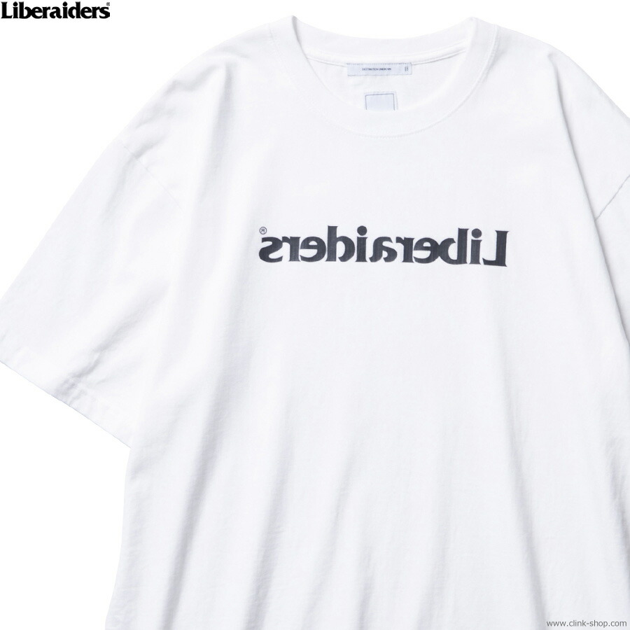 LIBERAIDERS リベレイダーズ 半袖Tシャツ メンズ ホワイト 綿100％ M-XL LIBERAIDERS MIRROR LOGO TEE (WHITE) #71622 ロゴTEE