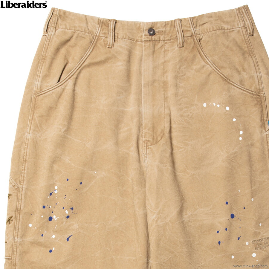 LIBERAIDERS リベレイダーズ チノペインターパンツ メンズ オールシーズン 綿100％ ハードウォッシュ 32-36 LIBERAIDERS SARROUEL CHINO PAINTER PANTS (BEIGE) 73701 メンズ ボトムス パンツ サルエル 加工 ワイド