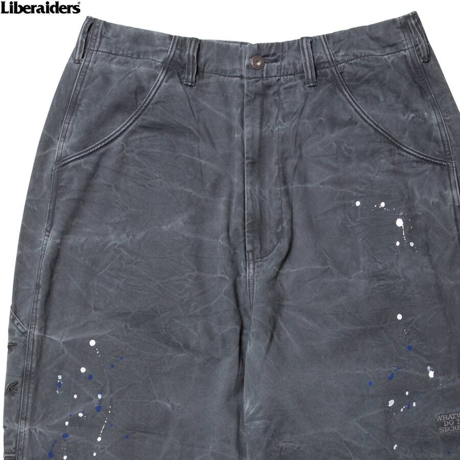 LIBERAIDERS リベレイダーズ チノペインターパンツ メンズ オール時期 綿100％ ハードウォッシュ 32-36 LIBERAIDERS SARROUEL CHINO PAINTER PANTS (CHARCOAL) 73701 メンズ ボトムス ズボン下 エテ公エル 工業 広広とした