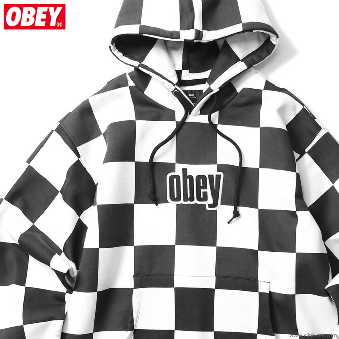 obey checkered hoodie