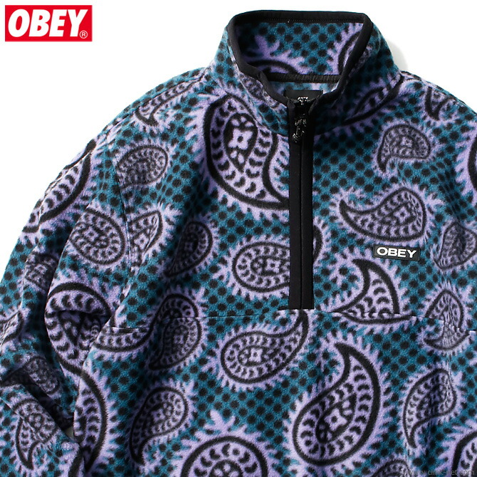 新作 ペイズリー アウトドア アウター ジャケット メンズ Teal Paisley Zip Mock Eisley Obey オベイ Obey Oby19fa05pt Avantcommunication Com