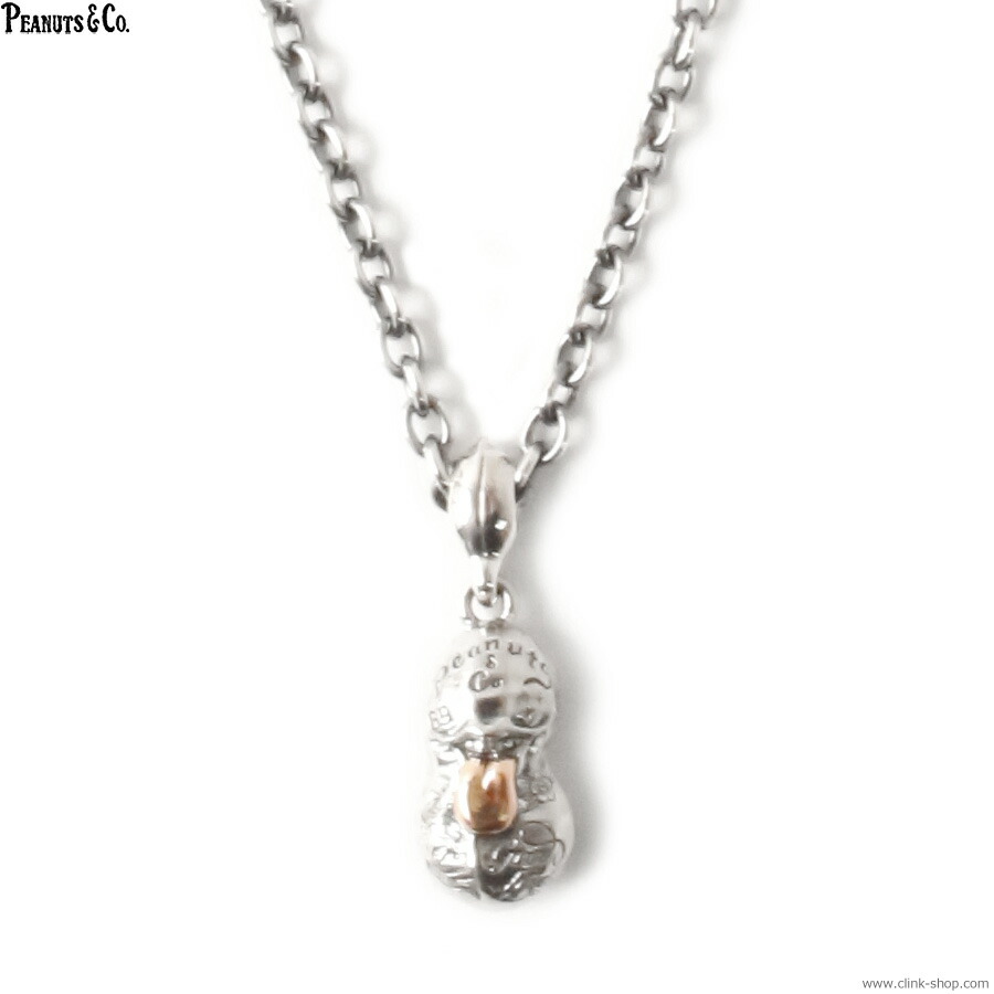 PEANUTS&COMPANY ピーナッツアンドカンパニー ネックレス メンズ オールシーズン シルバー925 PEANUTS & CO. SMALL BERO TATOO PEANUTS + CHAIN 50cm ROUND (SILVER×K10PGOLD) アクセサリー ベロピーナッツカンパニー ピーナッツコー