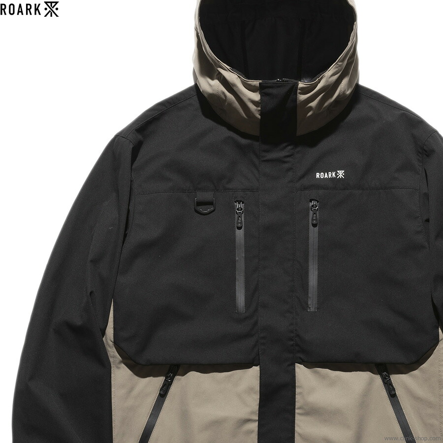 SALE 大売り出し 30％OFF ROARK ロ弧線  上衣 メンズ 歳月冬 ポリエステル100％ 黒いこと M-XL ROARK TREKMAN 3LAYER (TOUPE) アウター 堅甲上衣  透湿 速乾 伸ばすこと 止水仕様ZIP