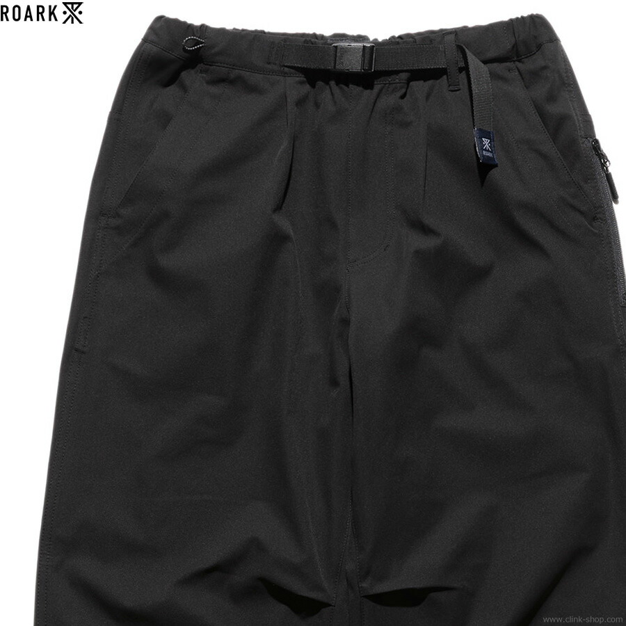 ROARK ロアーク イージーパンツ メンズ オールシーズン ポリエステル100％ ブラック M-XL ROARK TRAVEL PANT ROAMFREE w/Jersey - RELAX (BLACK) テーパードシルエット ストレッチ 撥水 耐久性