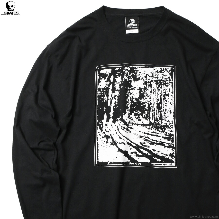 SKULL SKATES スカルスケーツ 長袖Tシャツ メンズ オールシーズン ブラック M-XL SKULL SKATES BACKWOOD LONGSLEEVE T'S LIMITED EDITION ロンT ロゴプリント