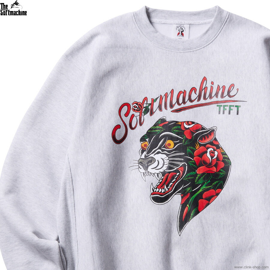 SALE 大売り出し 30％OFF SOFTMACHINE ソフトマシーン 流汗 メンズ 烏兎冬物 綿75％ ポリエステル25％ 薄墨色 M-XL SOFTMACHINE PRETEND SWEAT (GRAY) TATTO タトゥーデザイン 労働者の一団素っ首