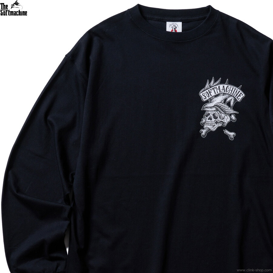 SOFTMACHINE ソフトマシーン 長袖Tシャツ メンズ オールシーズン 綿100％ ブラック M-XL SOFTMACHINE TOTEM SKULLS L/S (BLACK) タトゥーデザイン ロンT ロングスリーブTシャツ