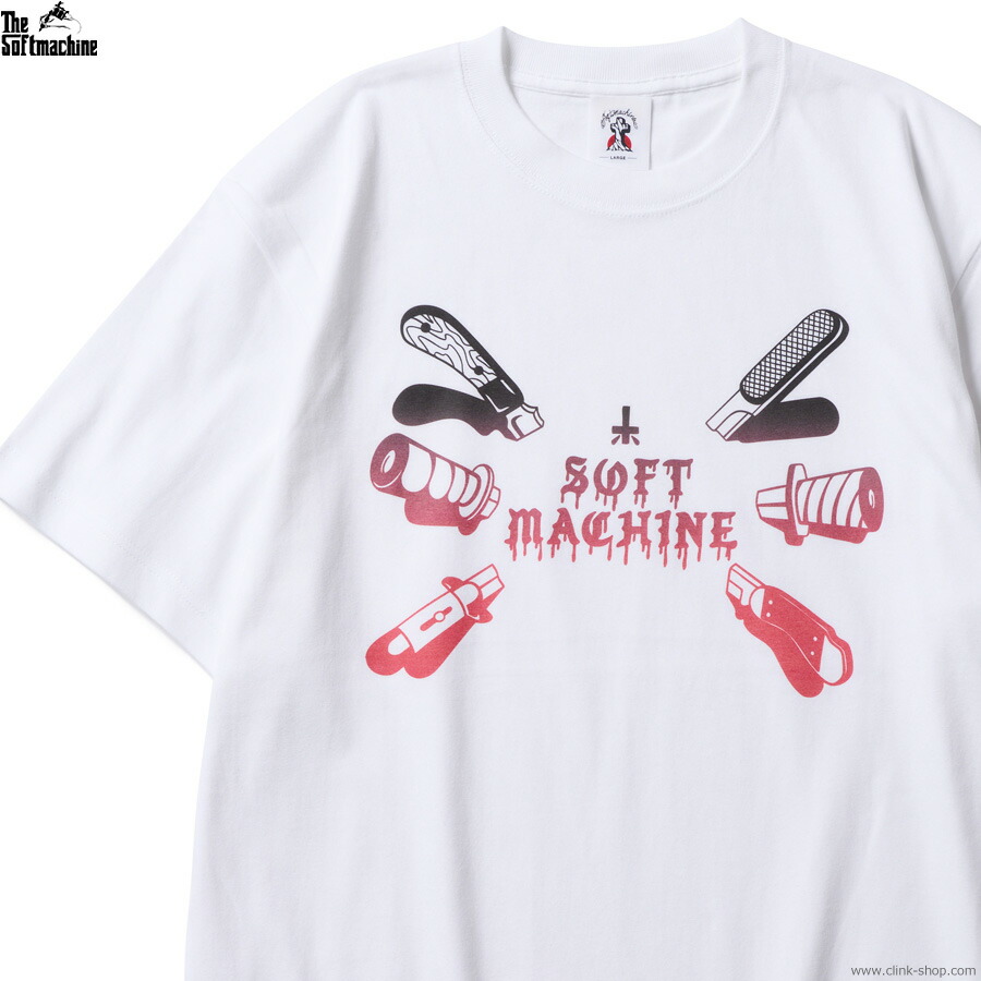 SOFTMACHINE ソフトマシーン 半袖Tシャツ メンズ オールシーズン 綿100％ ホワイト M-XL SOFTMACHINE PAIN-T (WHITE) タトゥーデザイン TEE