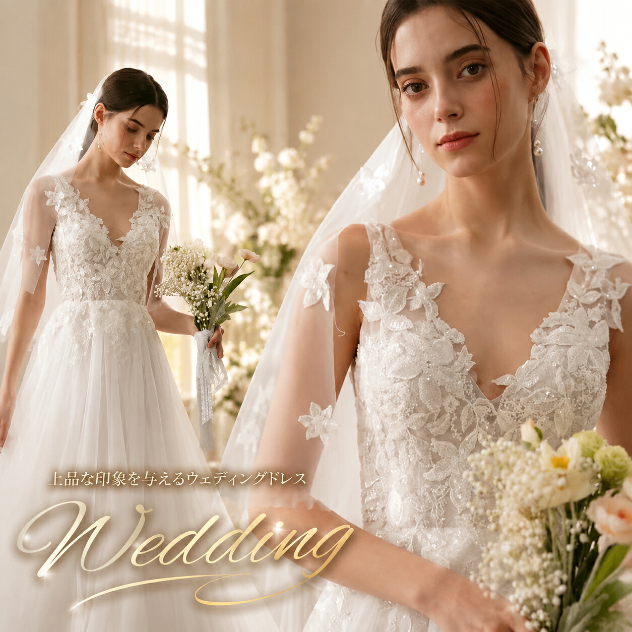 【店長おすすめ】ウエディングドレス ノースリーブ セクシー Vネック 結婚式 ブライダルドレス ロングドレス フォーマル ウェデイングドレス レース チュール 花嫁ドレス トレーンドレス 背開き ワンピース ホワイトドレス 海外挙式|くらし小物屋