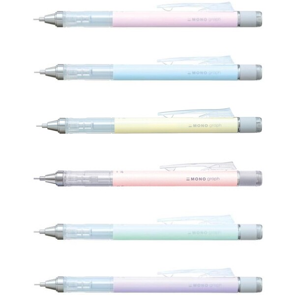楽天市場 1000円以上お買い上げで送料無料 トンボ鉛筆 シャープペン モノグラフ パステルカラー 0 3mm 0 5mm メール便発送 Clips クリップス