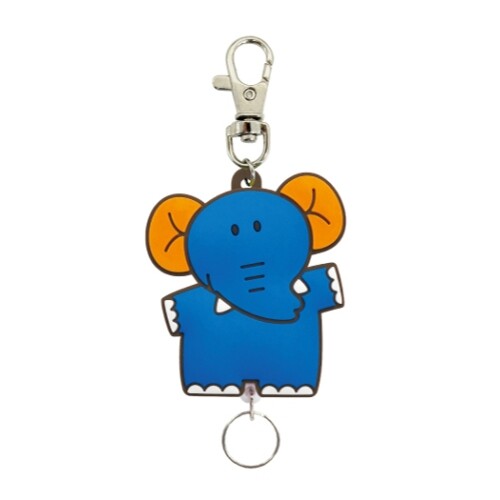 楽天市場 1000円以上お買い上げで送料無料 たべっ子どうぶつ ラバー リール付 キーホルダー ぞう キャラクター ギンビス メール便発送 Clips クリップス