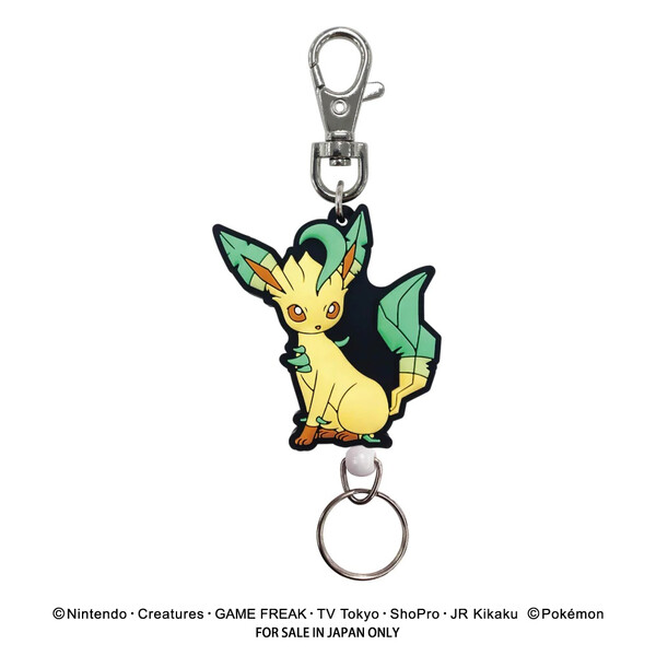 エスケイジャパン ポケットモンスター ラバーリール キーホルダー リーフィア メール便発送 新発売の