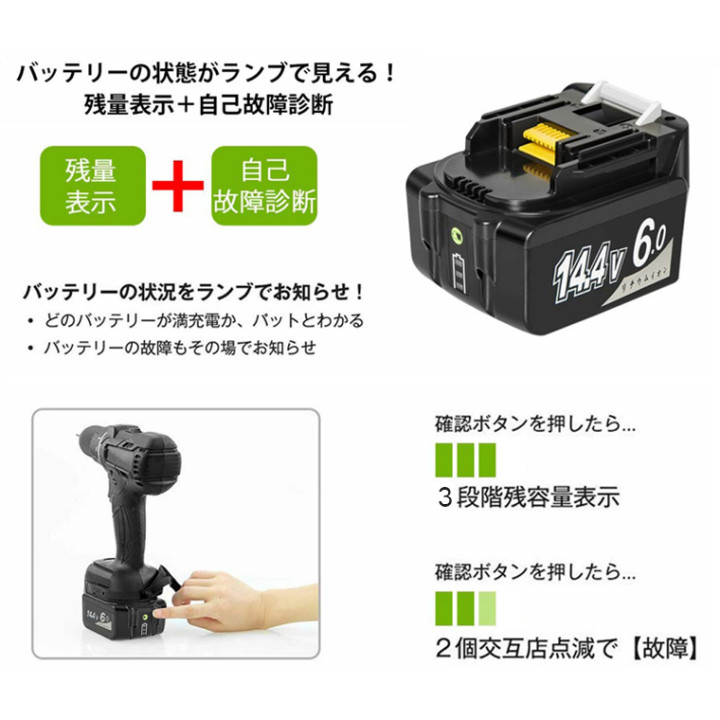 メーカー包装済 Bl1460b 2個セット マキタ互換バッテリー 残量表示付き 全日本送料無料 Www Globaldentalcentre Org
