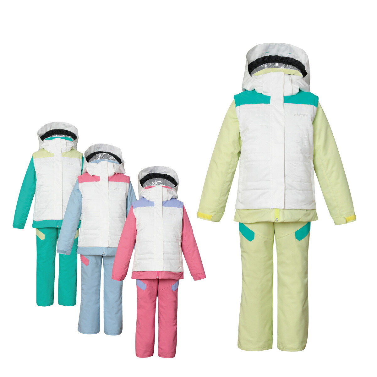 PHENIX フェニックス スキーウェア 上下セット キッズ ジュニア 2024 ESG232P90 / Crystal Flower Junior Two-piece 2023-2024｜スキー用品　クリアランス・マート