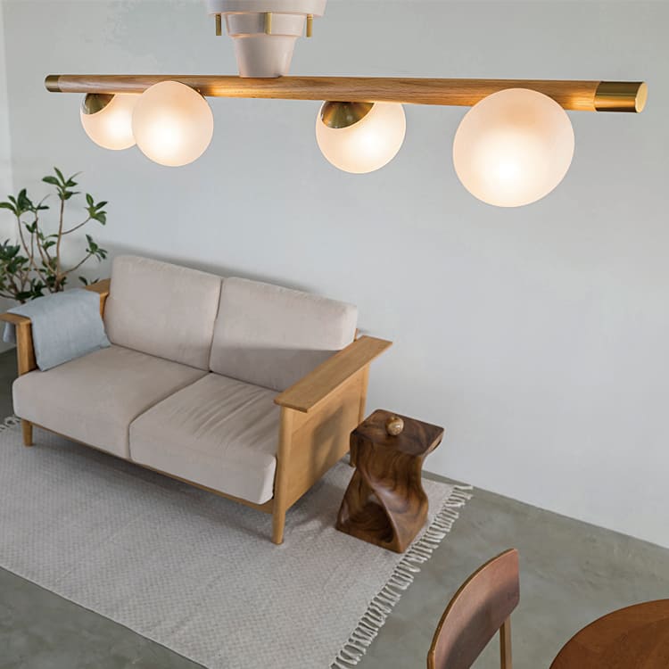 シーリングライト 4灯 ポワレ バウム Poiret -baum- インターフォルム LT-4419 照明 おしゃれ シーリングランプ 照明器具 LED 北欧 モダン ミニマル シンプル リビング 寝室 ブラウン ナチュラル かわいい E17