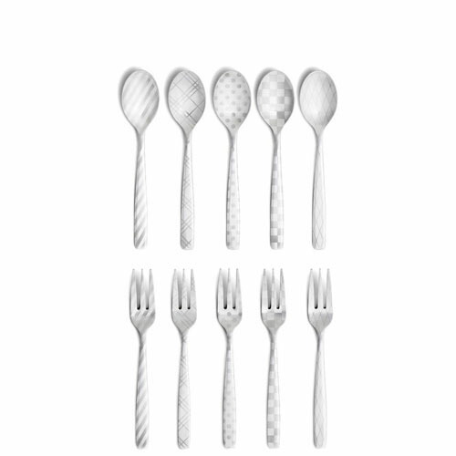 カトラリー DRESS Tea Full Set シルバー10本入り【フォーク ティーフォーク スプーン ティースプーン セット シルバー キッチン 北欧雑貨 食器 デザイン かわいい おしゃれ インテリア 誕生日 プレゼント 結婚祝い】｜BEGOT（ビゴット）