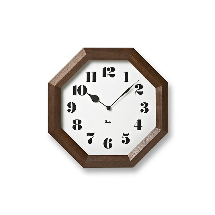 壁掛けフック特典有★掛け時計 RIKI CLOCK リキクロック 八角の時計 WR11-01【壁掛け時計 クロック おしゃれ 渡辺 力 渡辺力 デザイナーズ インテリア時計 和モダン 新築祝い シンプル 小さい ウォールクロック 誕生日 プレゼント 誕生日 結婚祝い 掛時計】｜BEGOT（ビゴット）