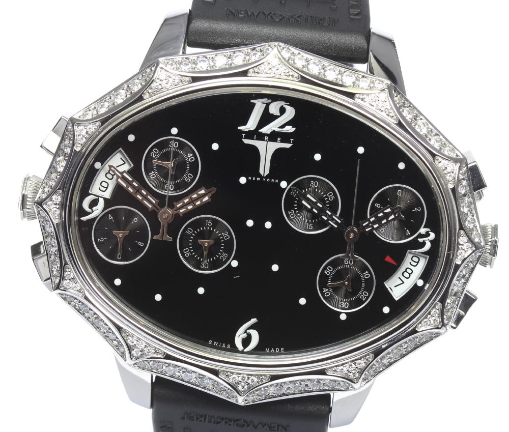 楽天市場 良品 Tiret New York ティレットニューヨーク セカンドチャンス 2タイム ダイヤベゼル クォーツ メンズ 中古 Closer