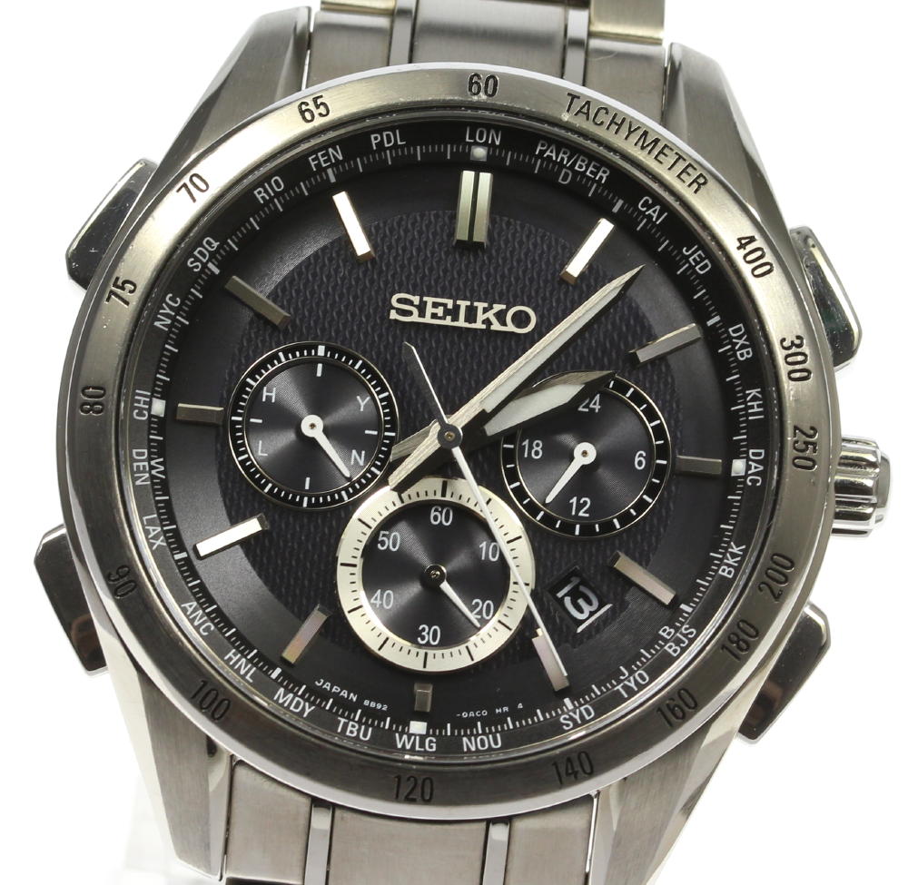 定番のお歳暮 冬ギフト メンズ腕時計 Saga193 8b92 0ab0 フライトエキスパート ブライツ 良品 Seiko セイコー クロノグラフ メンズ 中古 ソーラー電波 Www Mekatronik Org Tr