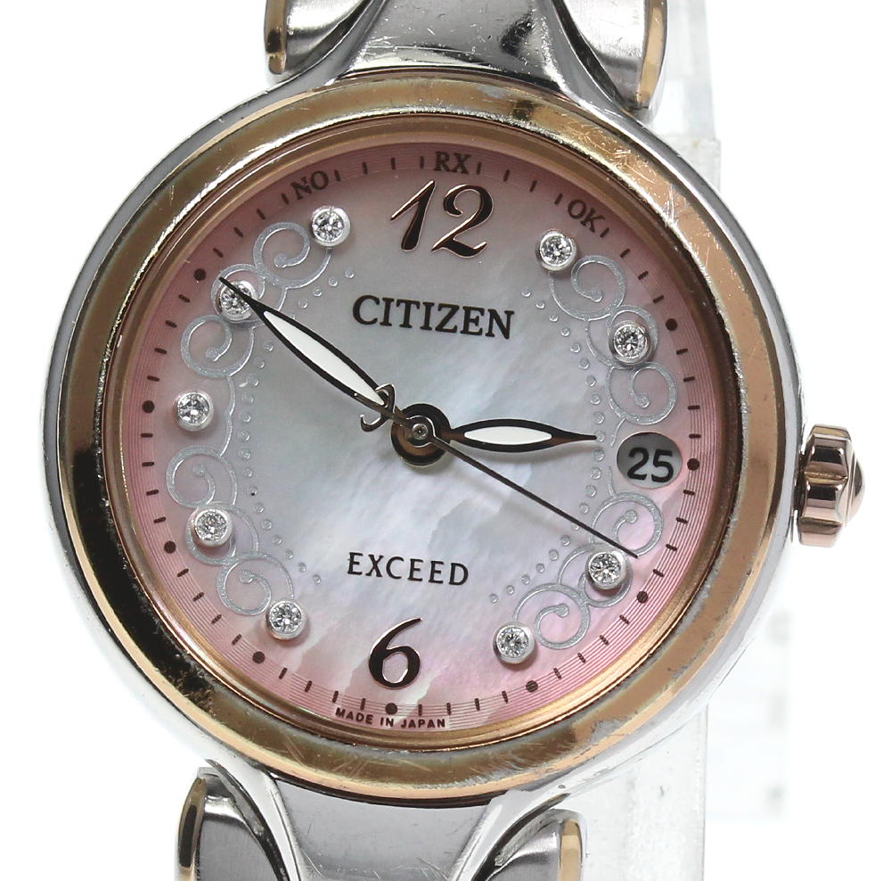 楽天市場 Citizen シチズン エクシード エコドライブ 9pダイヤ H058 T ソーラー電波 レディース 中古 Closer