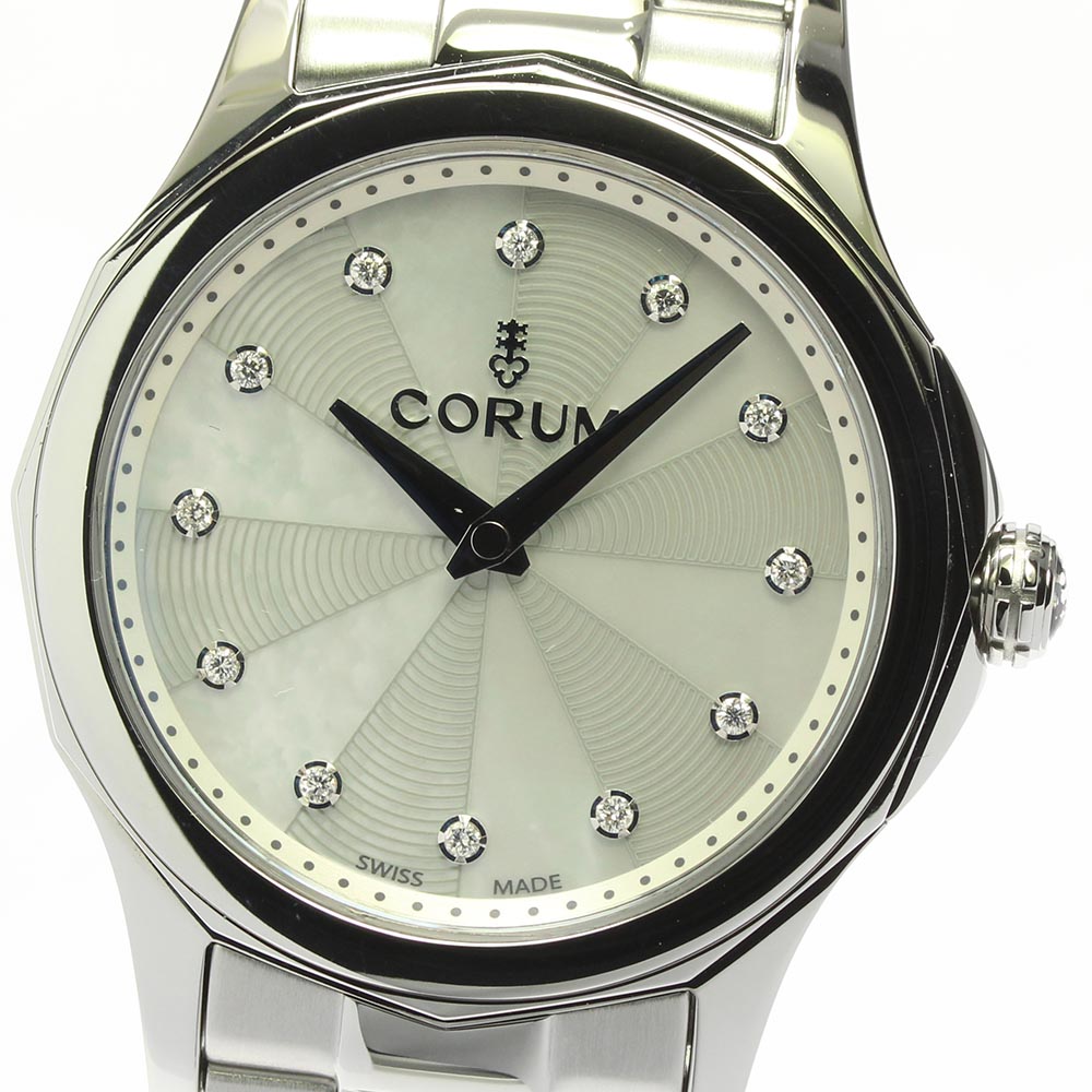コルム CORUM 020.100.20/V200 PN09 アドミラルズカップ レジェンド 12Pダイヤ クォーツ レディース 極美品 箱・保証書付き_628965【ev15】【中古】