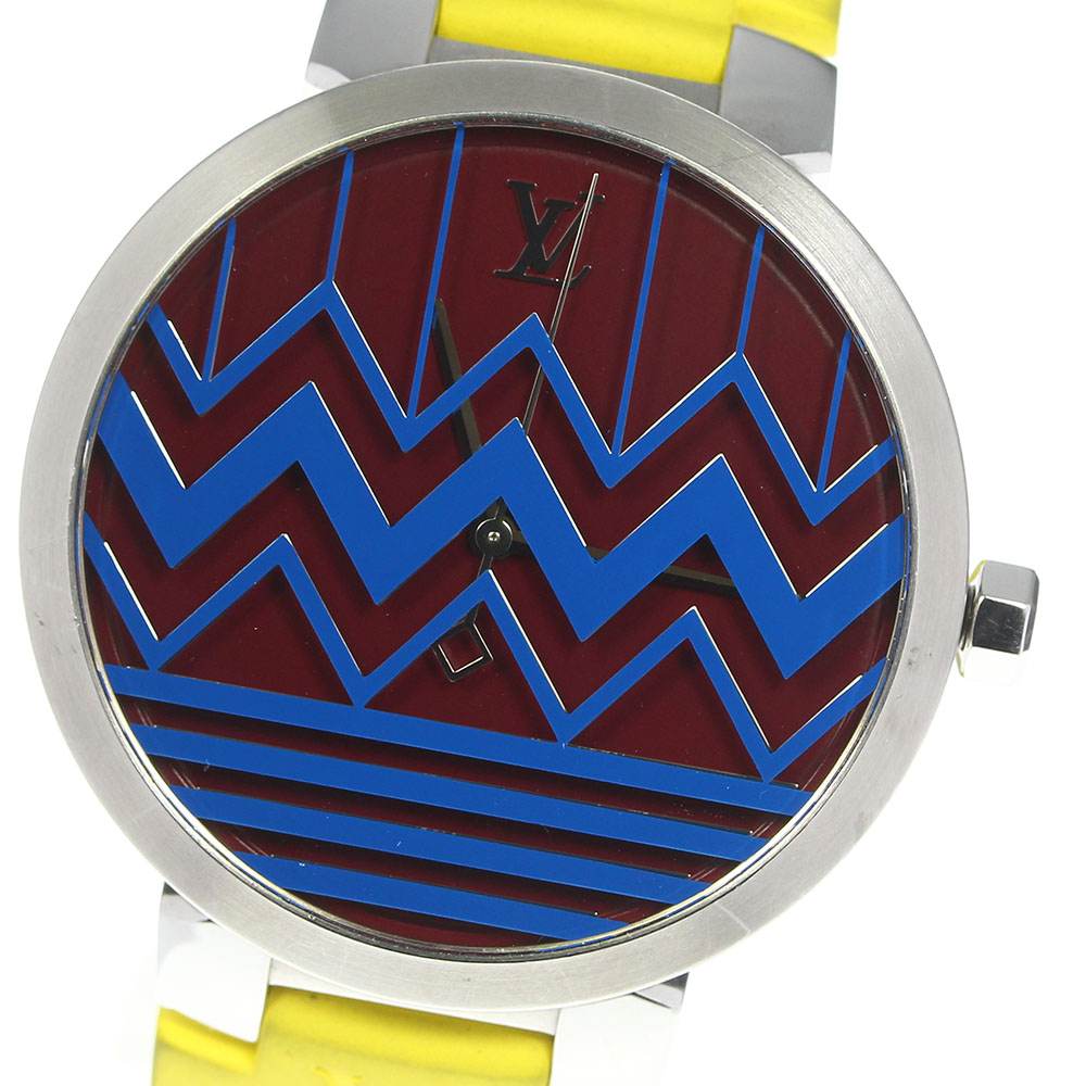 ジャンク Louis Vuitton ルイ ヴィトン タンブール 華奢 Gm カラ支柱 Q1d09 クォーツ メンズ 中古 Olc54 Fr