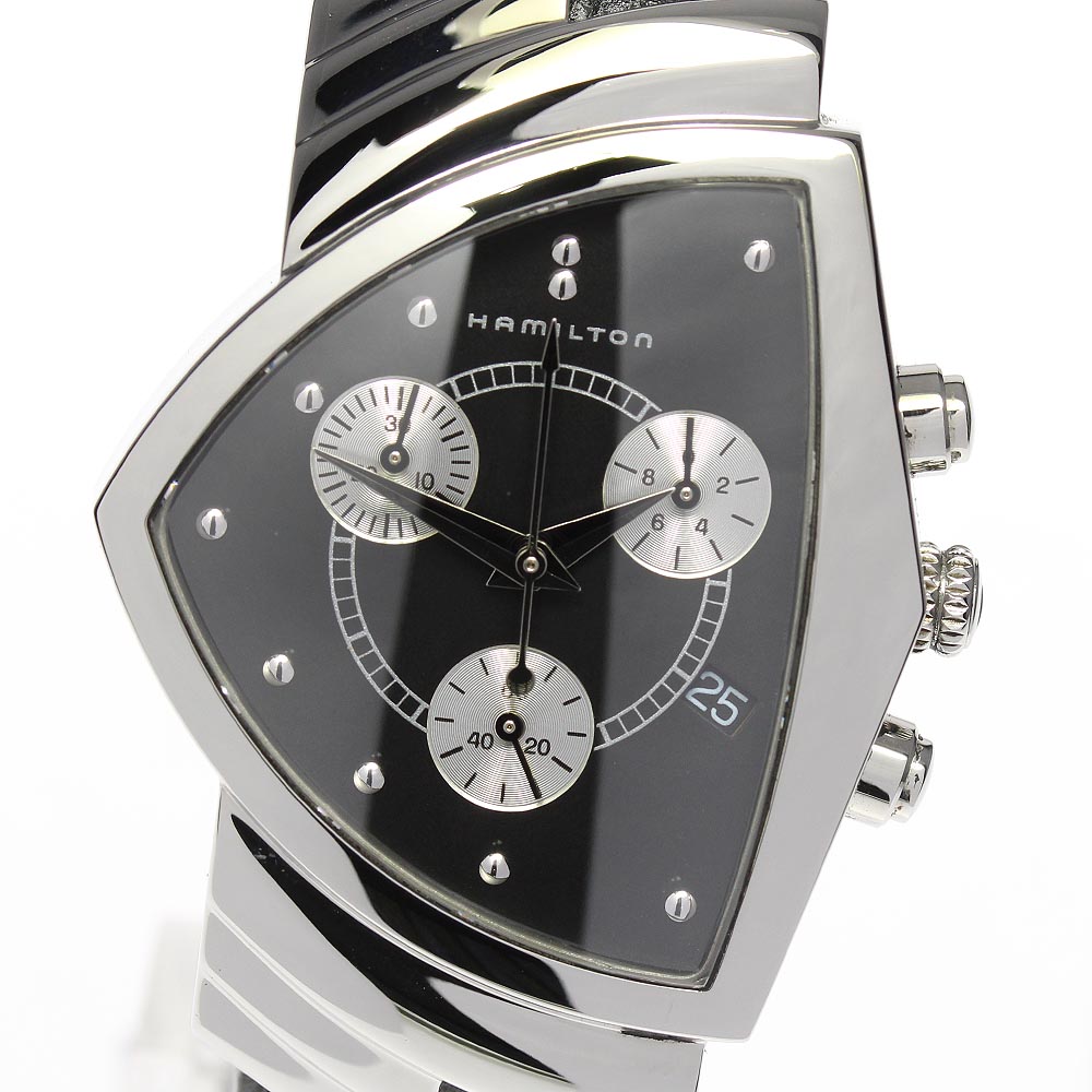 ベルト謂れあり 箱供人 Hamilton ハミルトン ベンチュラ クロノグラフ デイト H クオーツ メンズ 中古 Earthkitchen Ph
