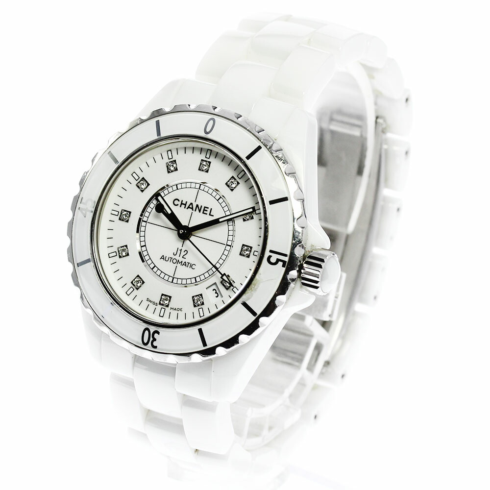 楽天市場 訳あり Chanel シャネル J12 H1629 白セラミック 12pダイヤ 自動巻き メンズ 中古 Closer